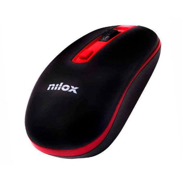 Nilox ratón wireless 1000 dpi black/red