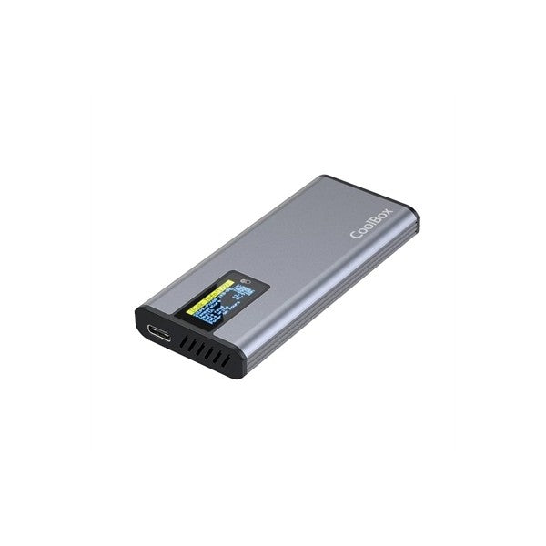 Coolbox caja ssd m.2 nvme/sata lcd minichase ps32