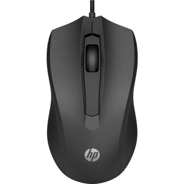 Hp 100 negro / ratón con cable 1600 ppp, 3 botones